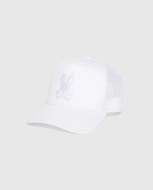 Casquettes Psycho Bunny Jay Trucker Cap Blanche Homme | EIG-82146687